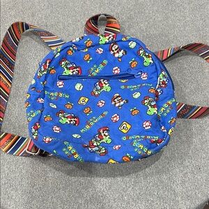 Mini Super Mario Quilted Kids Backpack - Blue